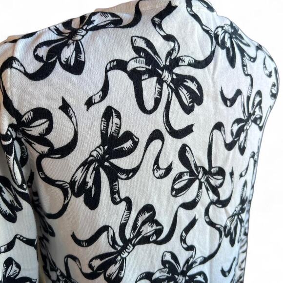Black white bow print cardigan - Picture 5 of 8
